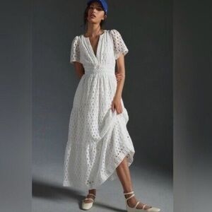 NWT Anthropologie Somerset Maxi Dress Eyelet White Small